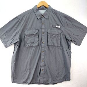 Guide Series Shirt Men XL Gray Vented Short Sleeve Fishing Outdoor Hiking Casual